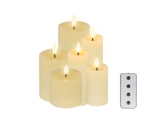 LED küünalde komplekt leegiefektiga beež 6tk/komplektis
