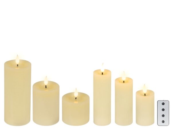 LED küünalde komplekt leegiefektiga beež 6tk/komplektis