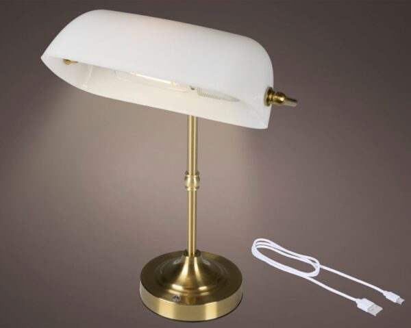 Klassikaline laetav LED-laualamp valge 37 cm