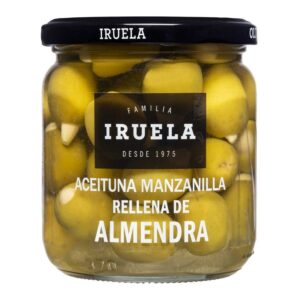 Rohelised oliivid Manzanilla mandlitäidisega 370g/196g