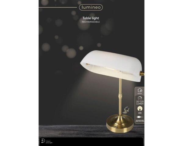 Klassikaline laetav LED-laualamp valge 37 cm