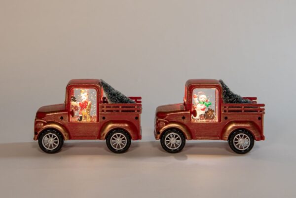 LED-valgustusega jõuluauto punane 16x7x13 cm, erinevad 1tk