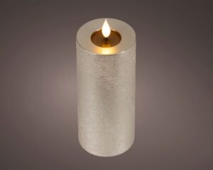 LED-küünal leegiefektiga hõbedane Ø7,5×20cm
