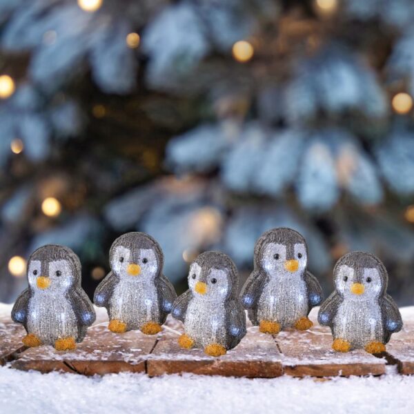Valguskett Pingviinid külm valge 50LED 2m