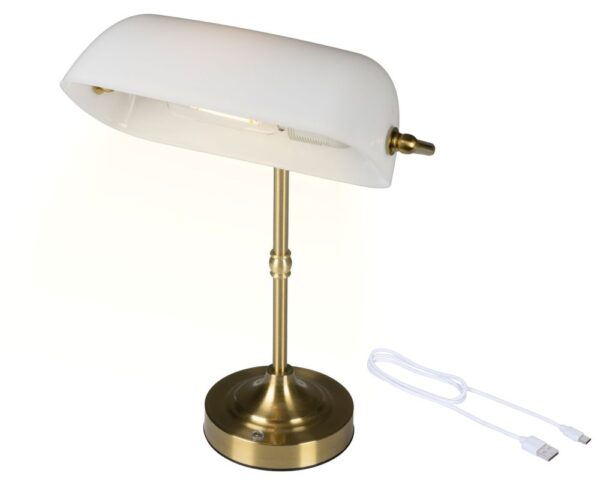 Klassikaline laetav LED-laualamp valge 37 cm
