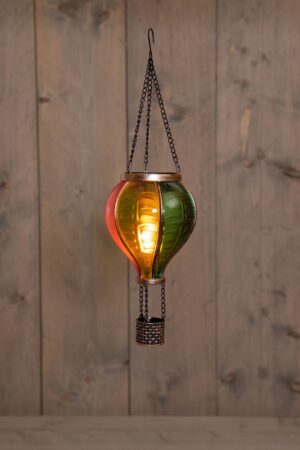 LED-valgustusega kuumaõhupall leegi efektiga  Ø14×h25cm