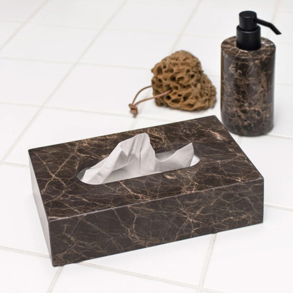 Ümbris taskurätikukarbile Marble pruun 14x25,5x h6,5cm