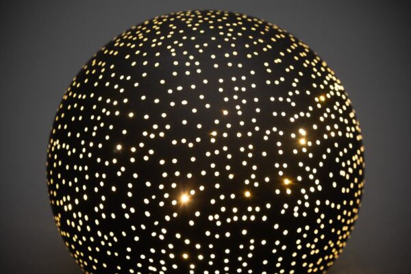 3D LED-valgustusega dekoratiivne klaaskuul must-valge Ø12cm