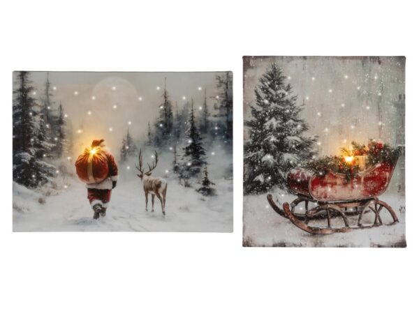 LED-valgustusega seinapilt jõulumotiiviga 38×28cm, erinevad 1tk
