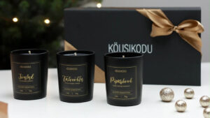 Lõhnaküünalde kinkekomplekt Jõulud must 3 x 70g