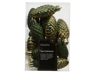 Kuuseehete komplekt käbid roheline/kuldne 12tk