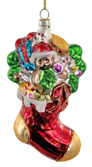 Klaasist kuuseehe Jõulusokk kingitustega 14cm