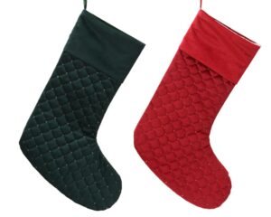 Jõulusokk sametine tepitud, erinevad 28cm, 1tk