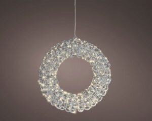 LED-valgustusega jõulupärg hõbedane Ø38 cm