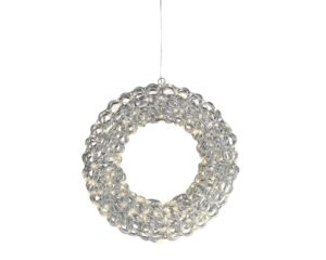 LED-valgustusega jõulupärg hõbedane Ø38 cm