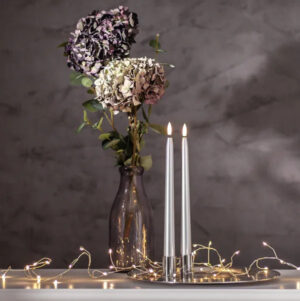 LED-küünlad Flamme Metal hõbe 28,5cm 2tk