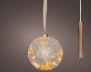 LED-valgustusega klaasist jõulukuul 40LED Ø19cm