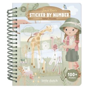 Little Dutch numbrikleebiste vihik Safari Friends Rosa