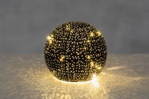 3D LED-valgustusega dekoratiivne klaaskuul must-valge Ø12cm