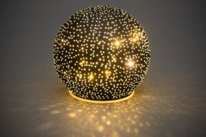 3D LED-valgustusega dekoratiivne klaaskuul must-valge Ø12cm