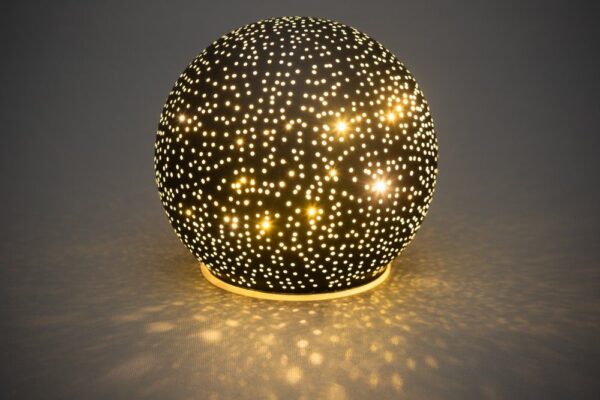3D LED-valgustusega dekoratiivne klaaskuul must-valge Ø12cm