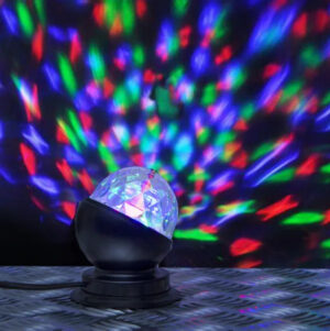 Pöörlev diskovalgusti RGB 10,5cm