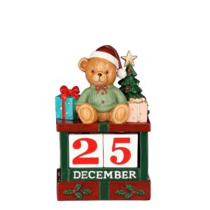 Jõulukaunistus kalender karuga 10,5x7x26,5cm