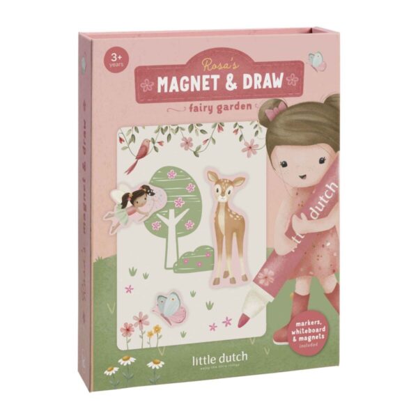 Little Dutch magnetitega värvimisraamat Rosa & Fairy Garden