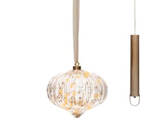 LED-valgustusega klaasist jõuluehe hõbedane 15 led