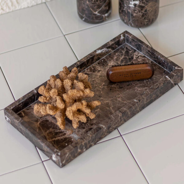 Dekoratiivne kandik Marble pruun 16x31x h3cm