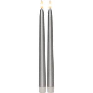 LED-küünlad Flamme Metal hõbe 28,5cm 2tk