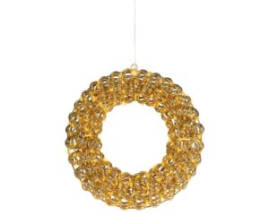 LED-valgustusega jõulupärg kuldne Ø38 cm