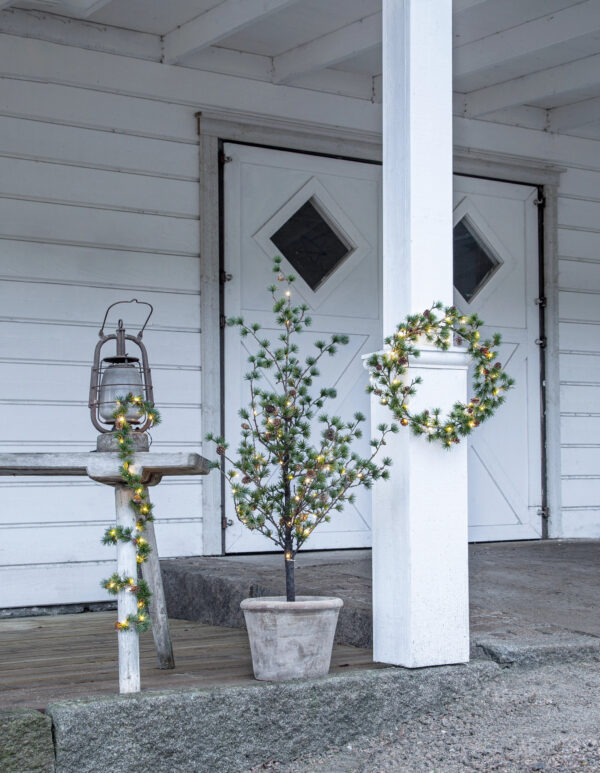 LED-valgustusega vanik Larix käbidega roheline 20 LED 140cm