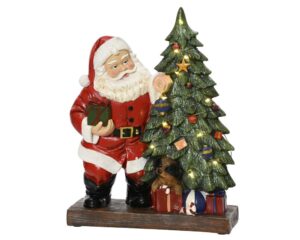 LED-valgustusega jõuluvana kuusega 29cm