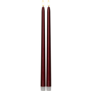 LED-küünlad Flamme Metal punane 39cm 2tk