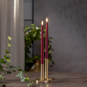 LED-küünlad Flamme Metal punane 28,5cm 2tk