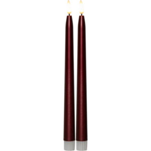 LED-küünlad Flamme Metal punane 28,5cm 2tk