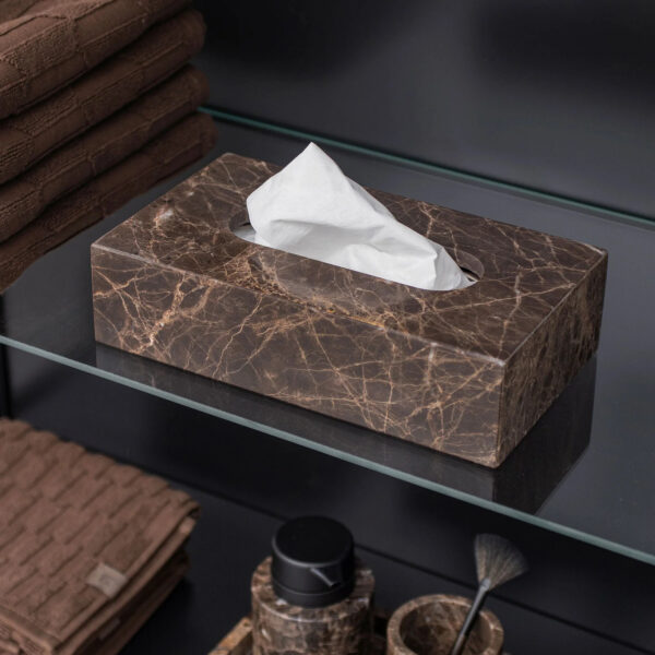 Ümbris taskurätikukarbile Marble pruun 14x25,5x h6,5cm