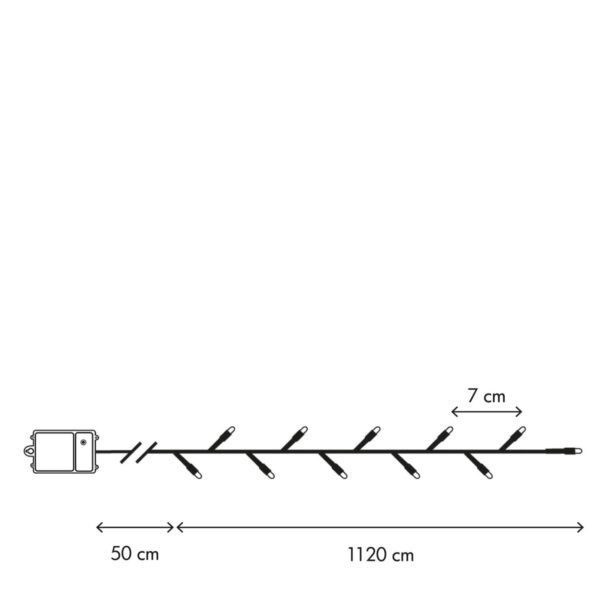 Valguskett Akku soe valge 160 LED 11,2m