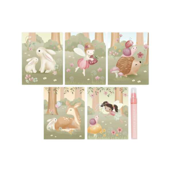 Little Dutch veepliiatsiga värvimisraamat Rosa & Fairy Garden