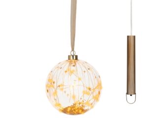 LED-valgustusega klaasist jõulukuul 40LED Ø19cm