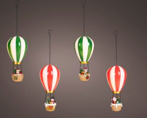 LED-valgustusega jõuludekoratsioon kuumaõhupall 27,5cm, erinevad 1tk