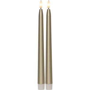 LED-küünlad Flamme Metal kuldne 28,5cm 2tk