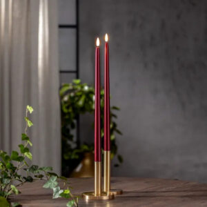 LED-küünlad Flamme Metal punane 39cm 2tk