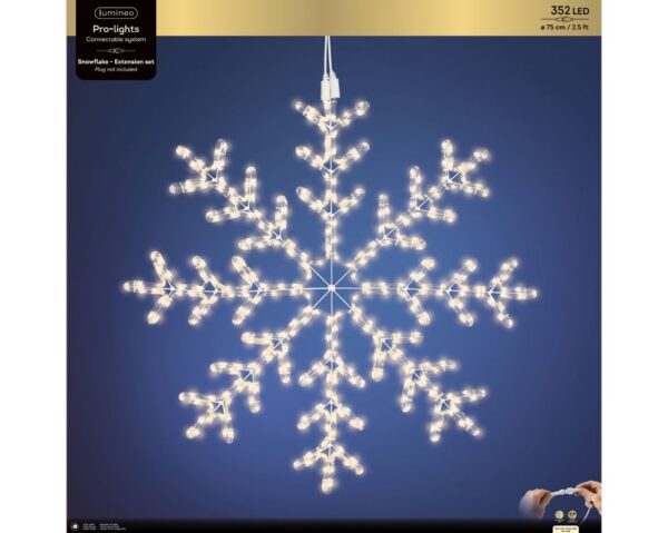 LED-valgustusega lumehelves valge Ø75 cm