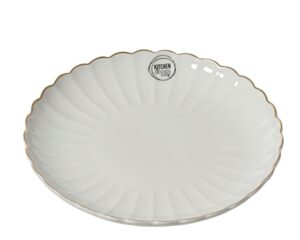 Taldrik portselanist valge kuldse äärega Ø26,6x h3,3cm