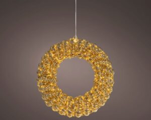 LED-valgustusega jõulupärg kuldne Ø38 cm