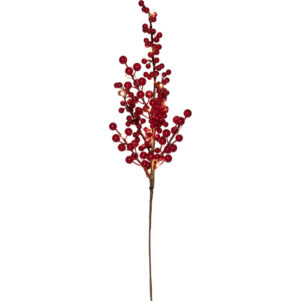 Dekoratiivoks Rosso punaste marjadega 15 LED 15x h50cm